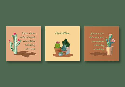 Cactus Illustration Social Posts