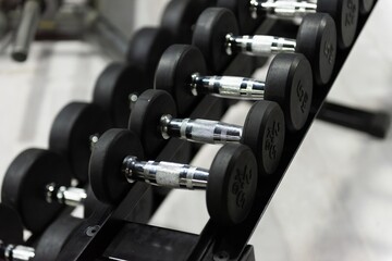 Fototapeta na wymiar barbells weights in gym isolated