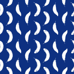 White feathers seamless pattern. Vector stock illustration eps10. 