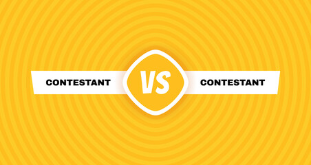 Modern versus battle background. Competitions between contestants, fighters or teams. Geometric background in yellow colors. Vector illustration