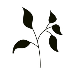 leaves silhouette icon style, branch foliage design element