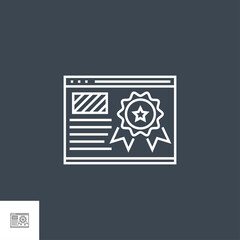 Page Quality Related Vector Thin Line Icon. Isolated on Black Background. Editable Stroke. Vector Illustration.