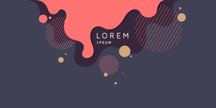 Poster with dynamic waves. Vector illustration in minimal style. Abstract background.