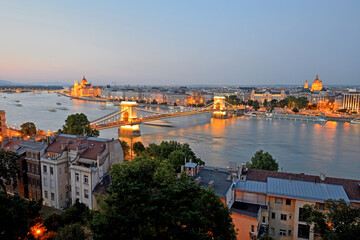 Budapest night panorama.