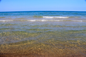 Waves rolling in on the beach at Sauble Beach