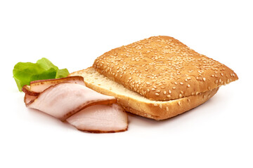 Pork lard, isolated on white background