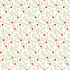 Branches and leaves seamless pattern