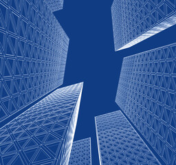Obraz na płótnie Canvas architecture abstract geometric background 3d graphics