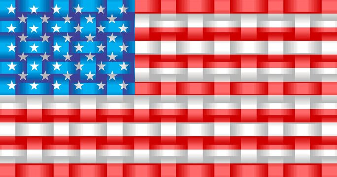 American Flag Background - Illustration, 
Three dimensional flag of USA