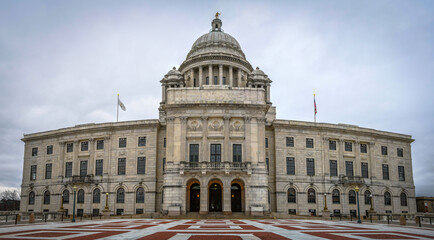 Obraz premium Szeroki widok na Rhode Island State House