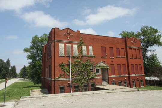 red brick schoolhouse