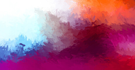 Painted composition with vibrant brush strokes. Textured colorful painting. Paint brushed wallpaper.