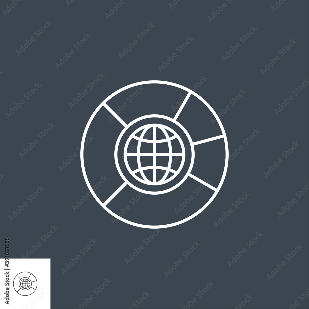 Wall mural seo data related vector thin line icon. isolated on black background. editable stroke. vector illust
