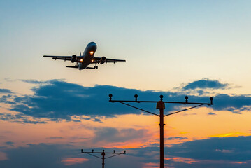 Airplane approaching the runway