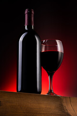 wine bottle and glass