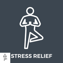 Stress Relief Thin Line Vector Icon Isolated on the Black Background.