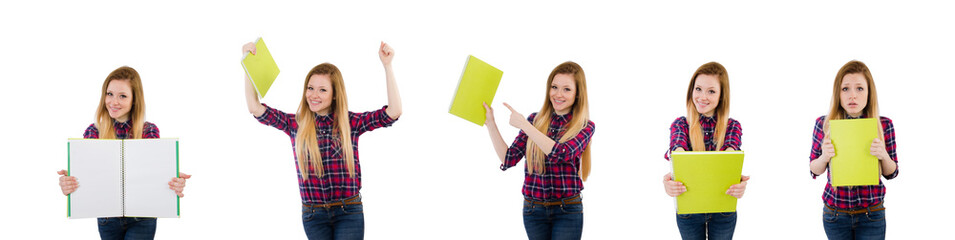 Young student isolated on the white background