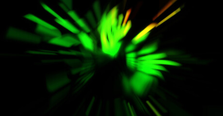 Light particle trails. Light explosion star with glowing particles and lines. Beautiful moving abstract rays background.