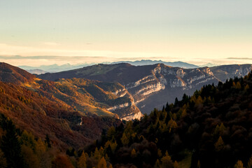 Mountains in Italy, rocks and forest