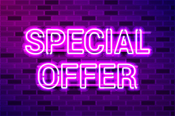 Obraz premium SPECIAL OFFER glowing purple neon lamp sign