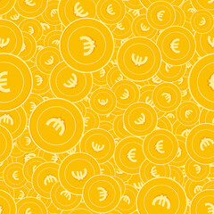 Fototapeta premium European Union Euro coins seamless pattern. Wondro