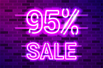 Obraz premium 95 percent SALE glowing purple neon lamp sign
