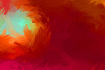 Abstract background of colorful brush strokes. Brushed vibrant wallpaper. Painted artistic creation. Unique and creative illustration.