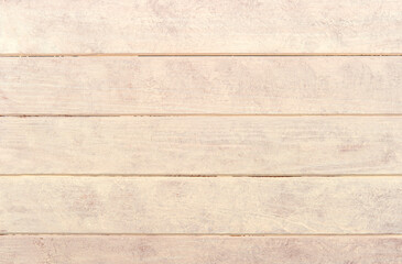 Empty cream color wooden plank background texture. Top view wooden plank panel