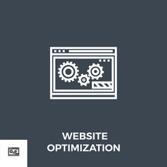 Website Optimization Related Vector Thin Line Icon. Isolated on Black Background. Vector Illustration.