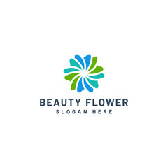 Flower abstract Logo design vector template. Nature icon logotype