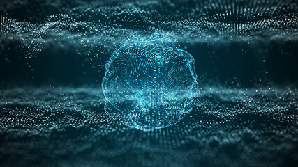 Connecting background dots and lines. Artificial intelligence. Big data technology .3d rendering.