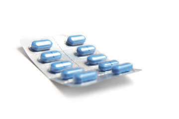 drugs in pack : painkillers, antibiotics, vitamins or aspirin tablets