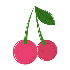 cute cherry fruit cartoon decoration icon
