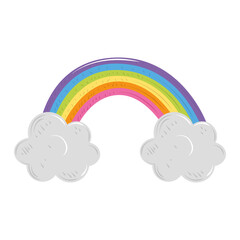 cute rainbow clouds magic cartoon decoration icon