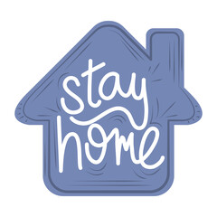 new normal, stay at home hand drawn message, after coronavirus covid 19
