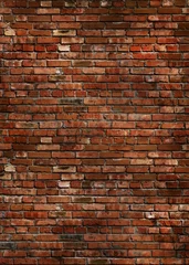 Papier Peint photo Lavable Mur de briques Grungy dark red brick wall texture background