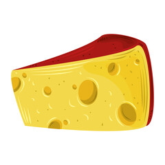 food, slice cheese product isolated white background
