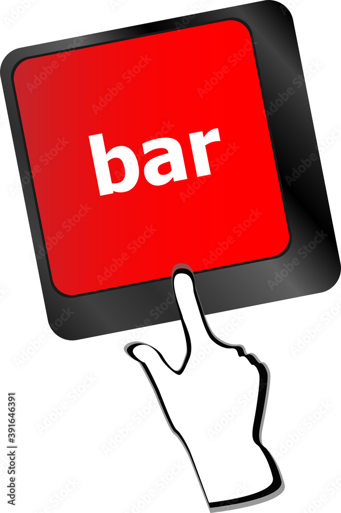 Poster bar button on the digital keyboard keys