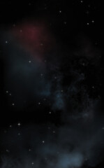 Star field in galaxy space with colorful nebula. Sci fi background of deep space. Ethereal wallpaper.