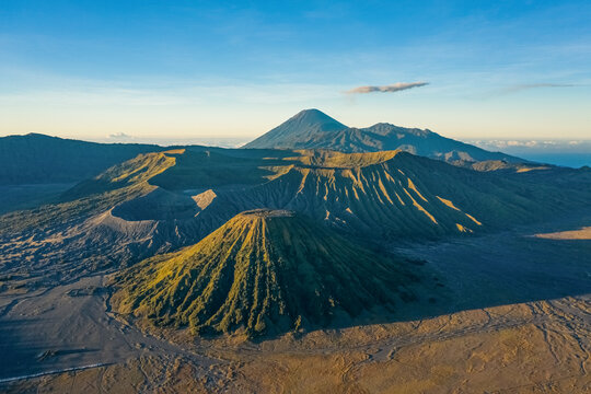 Aerial view of Bromo Volcano, Java, Indonesia.