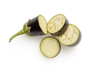 Isolated eggplant on white background for scene creator