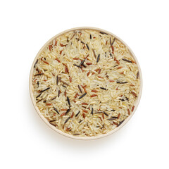 Isolated rice plate on white background for scene creator