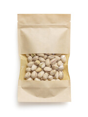 Isolated craft pistachios package on white background for scene creator