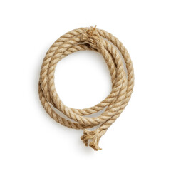 Isolated craft jute rope on white background for scene creator