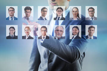 Obraz premium Recruitment and employment concept with businessman