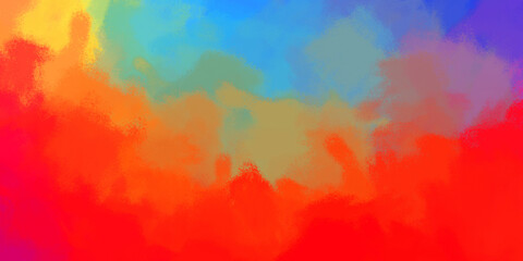 Fototapeta na wymiar Vibrant paint pattern backdrop. 2D illustration of colorful brush strokes. Decorative texture painting. Painted background.