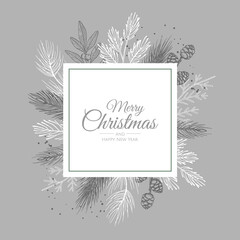 Merry Christmas background with christmas element. Vector illustration