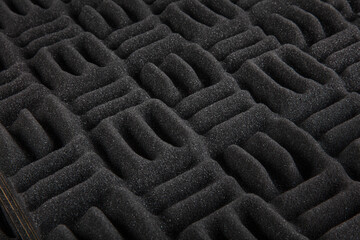 Acoustic foam or tiles for sound dampening. Music room. Soundproof room. Maze profile acoustic foam. - obrazy, fototapety, plakaty
