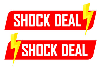 Shock Deal tags, sale banners design template, vector illustration
