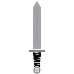Isolated european silver sword medieval war icon- Vector
